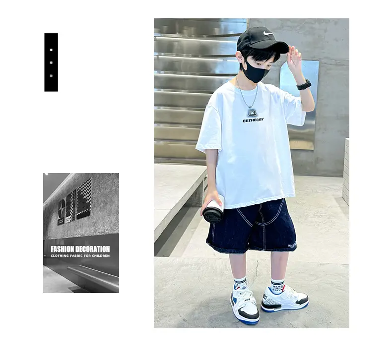 Summer T-shirt for Boys Black Short Sleeve Casual Wear — feature 8