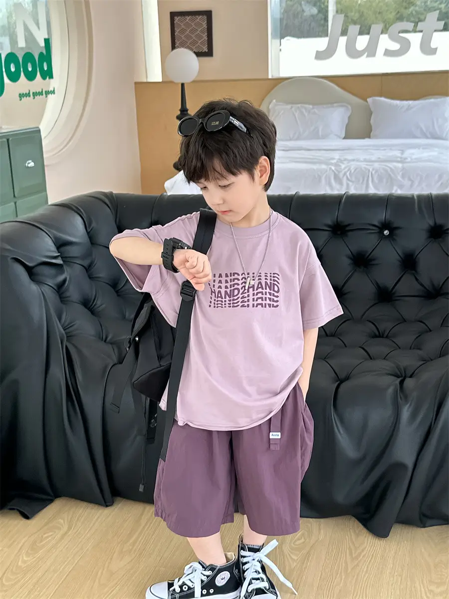 Boys Summer T-Shirt Short Sleeve Thin Purple 2026 - Image 5
