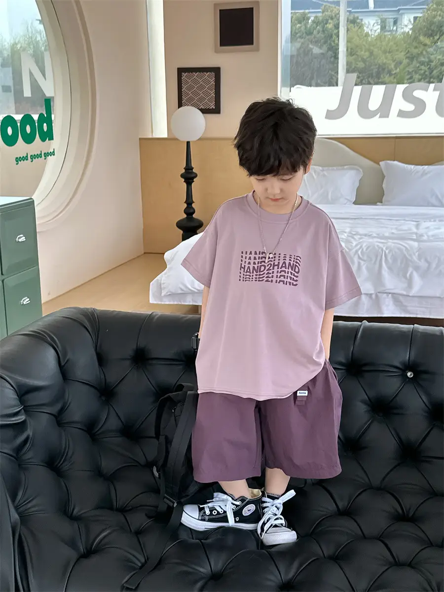 Boys Summer T-Shirt Short Sleeve Thin Purple 2026 — feature 12