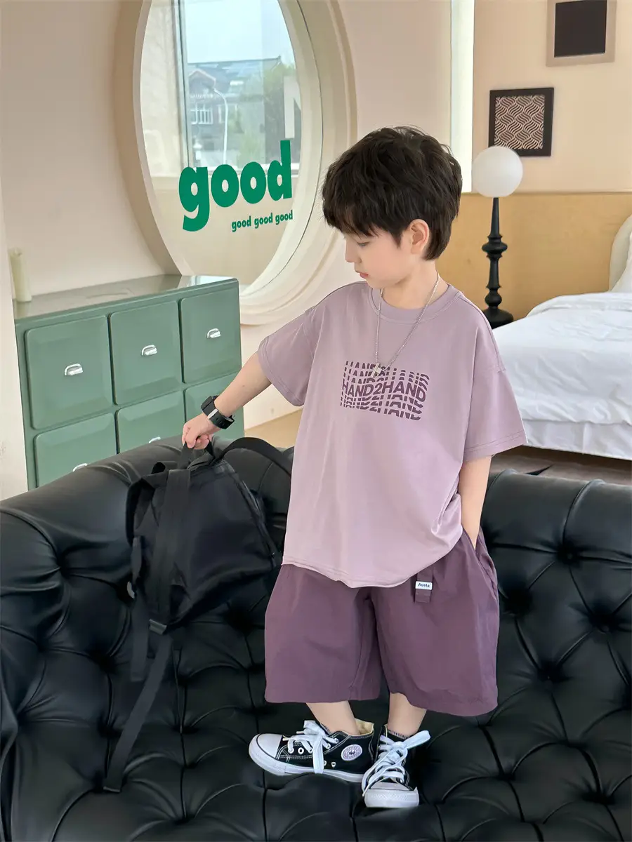 Boys Summer T-Shirt Short Sleeve Thin Purple 2026 — feature 13
