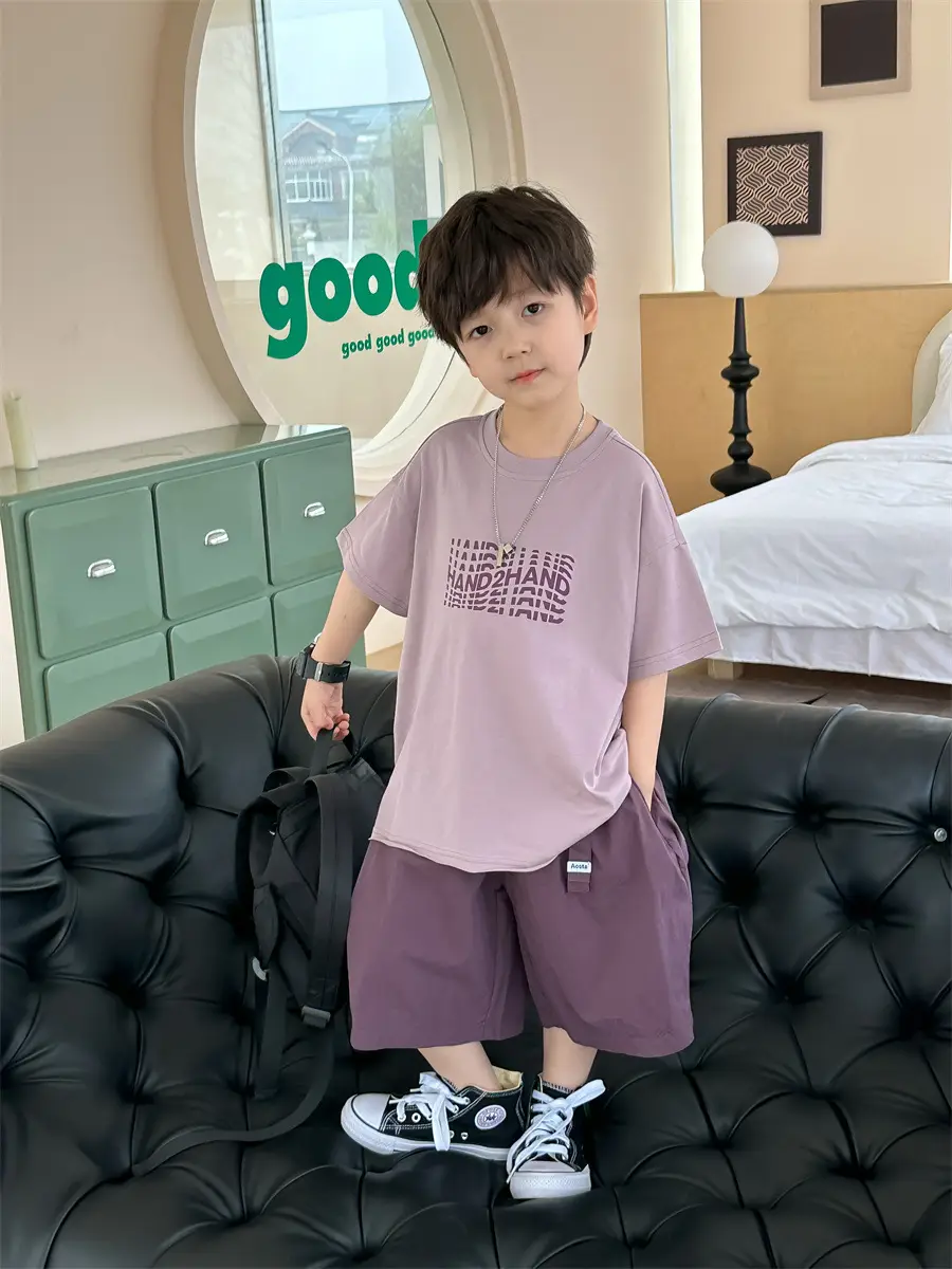 Boys Summer T-Shirt Short Sleeve Thin Purple 2026 — feature 14