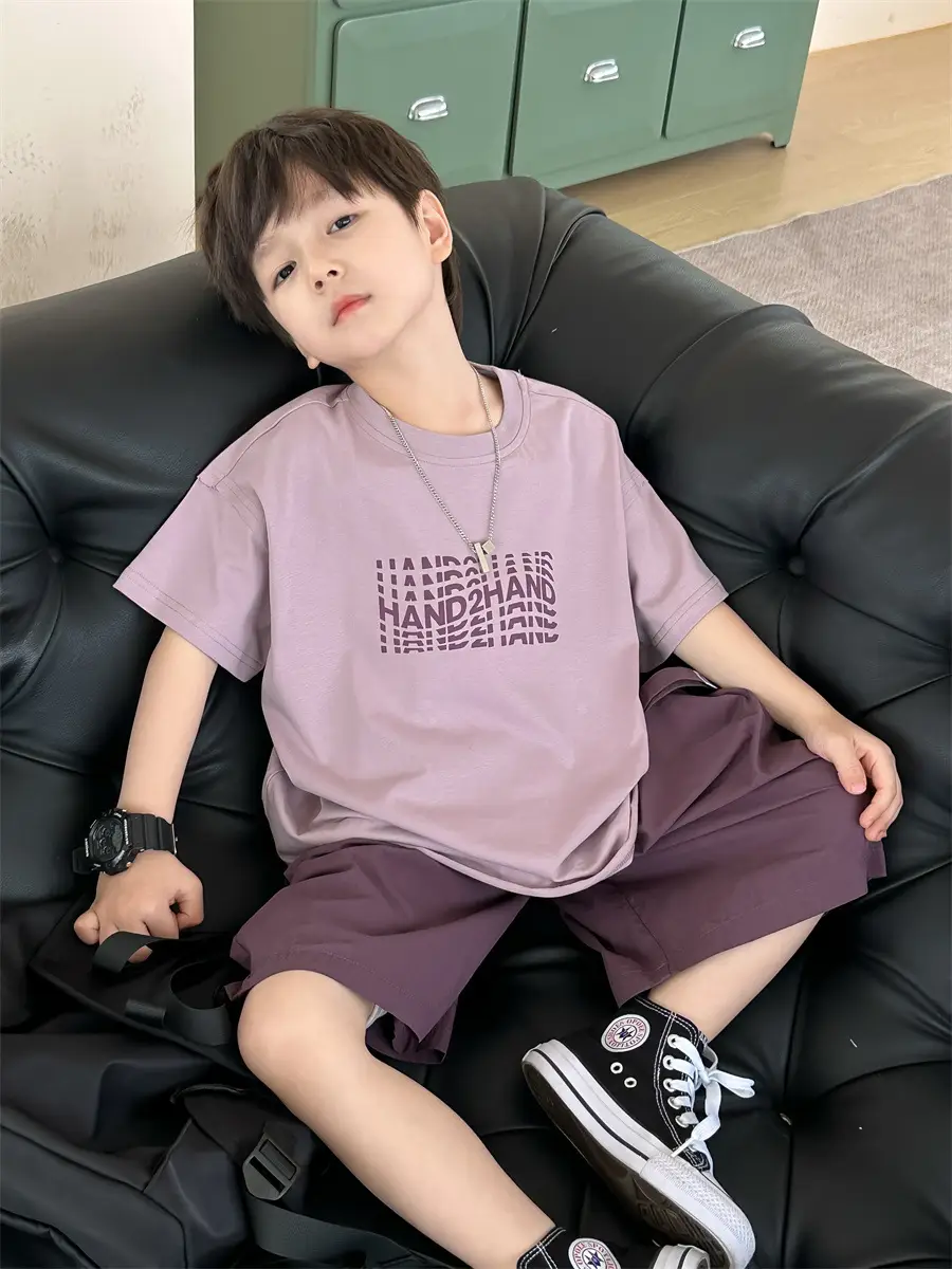 Boys Summer T-Shirt Short Sleeve Thin Purple 2026 — feature 17