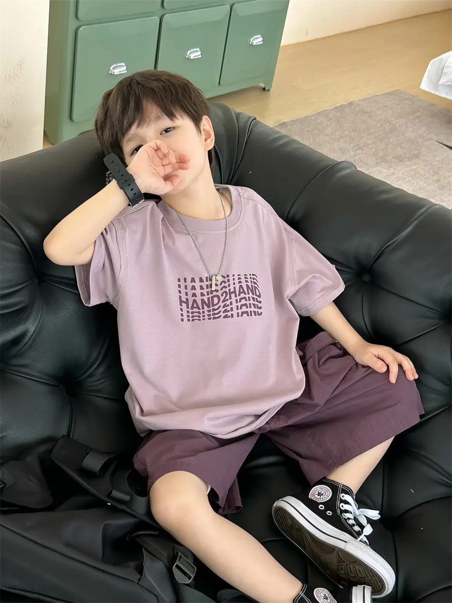Boys Summer T-Shirt Short Sleeve Thin Purple 2026 — feature 18