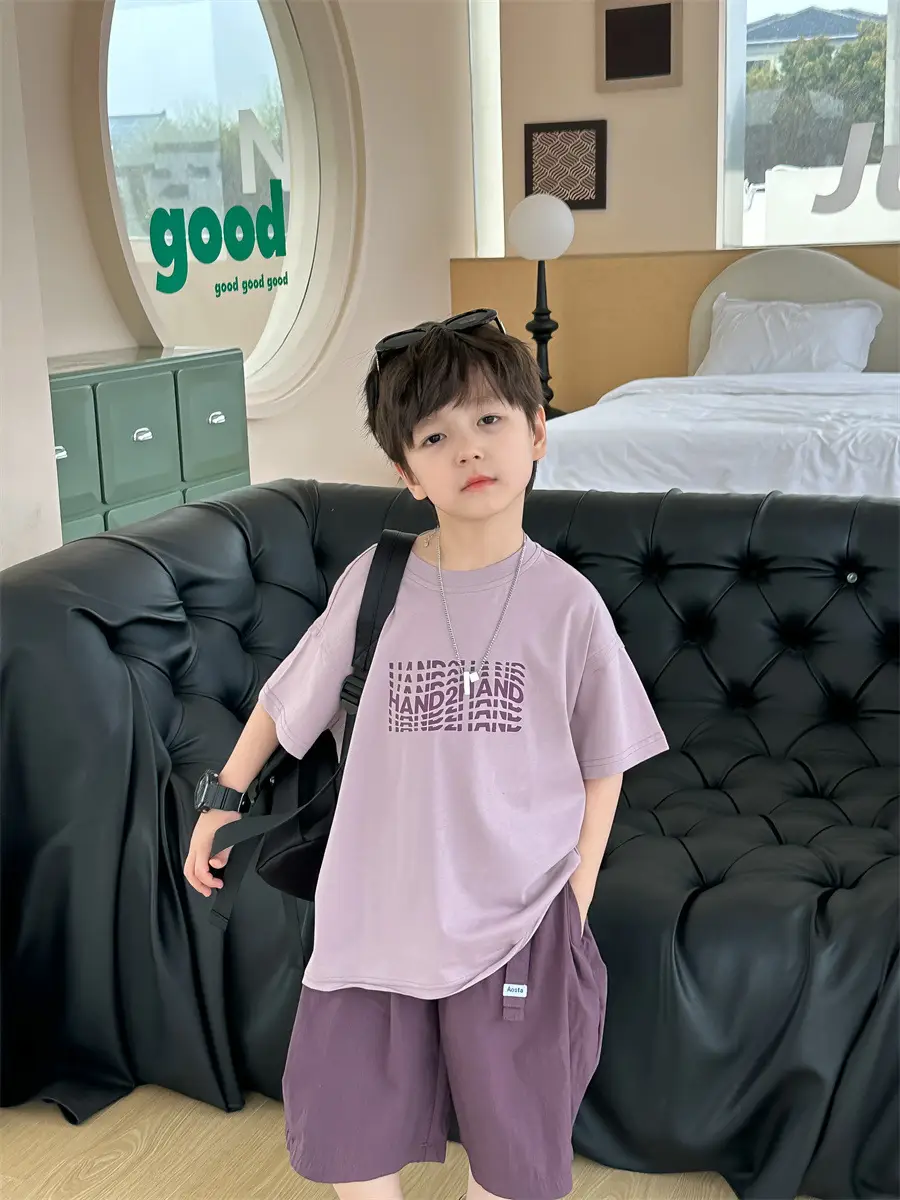 Boys Summer T-Shirt Short Sleeve Thin Purple 2026 — feature 19