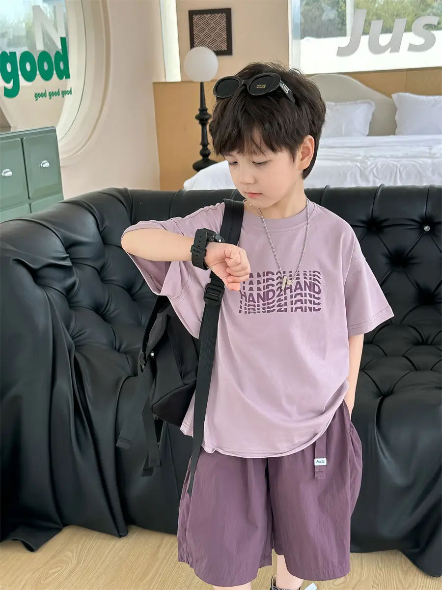 Boys Summer T-Shirt Short Sleeve Thin Purple 2026 — feature 21