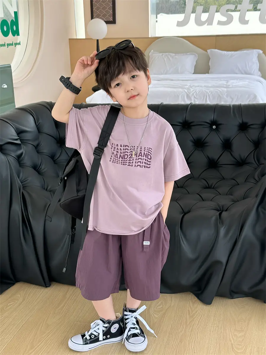 Boys Summer T-Shirt Short Sleeve Thin Purple 2026 — feature 3