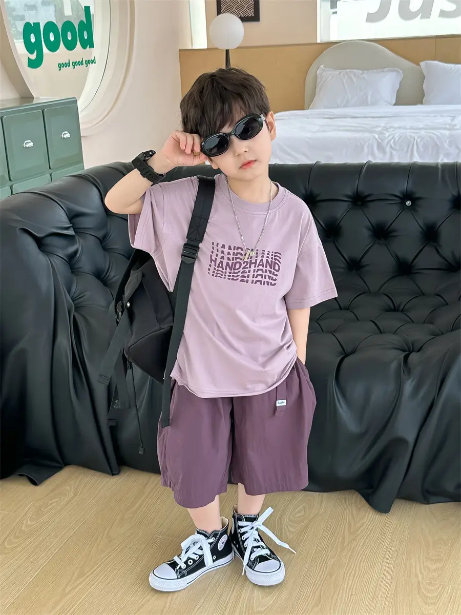 Boys Summer T-Shirt Short Sleeve Thin Purple 2026 — feature 6