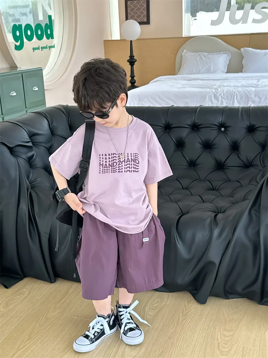 Boys Summer T-Shirt Short Sleeve Thin Purple 2026 — feature 7