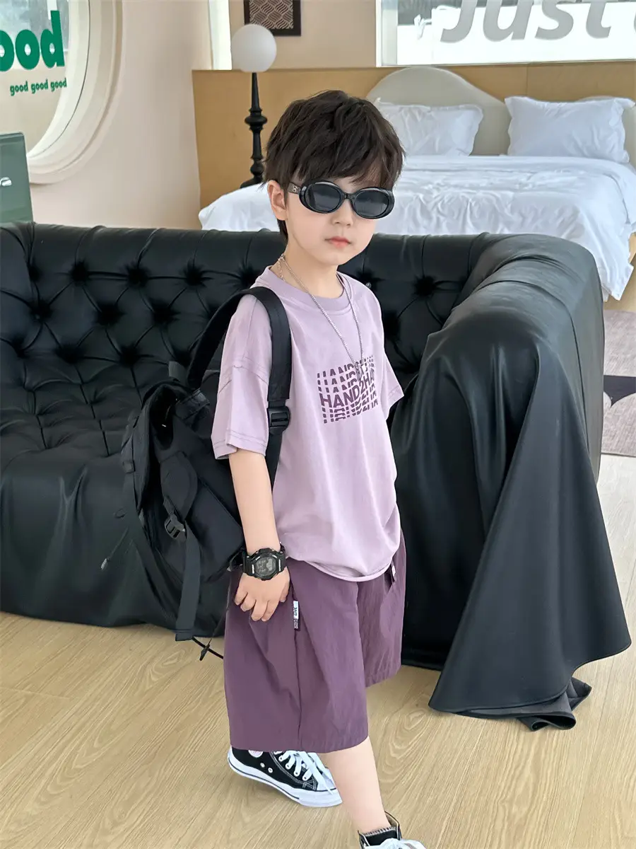 Boys Summer T-Shirt Short Sleeve Thin Purple 2026 — feature 8