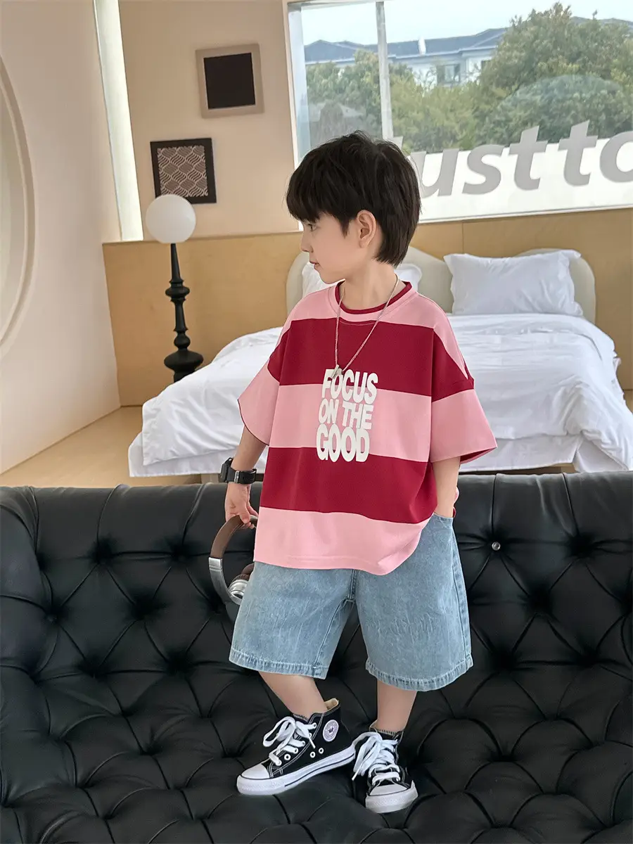 Boys Summer T-Shirt Kids 2025 Korean Style Shorts — feature 17