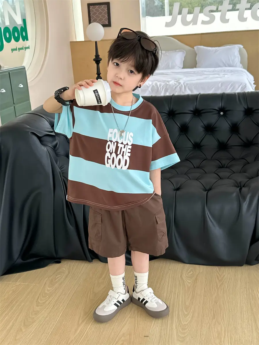 Boys Summer T-Shirt Kids 2025 Korean Style Shorts — feature 19