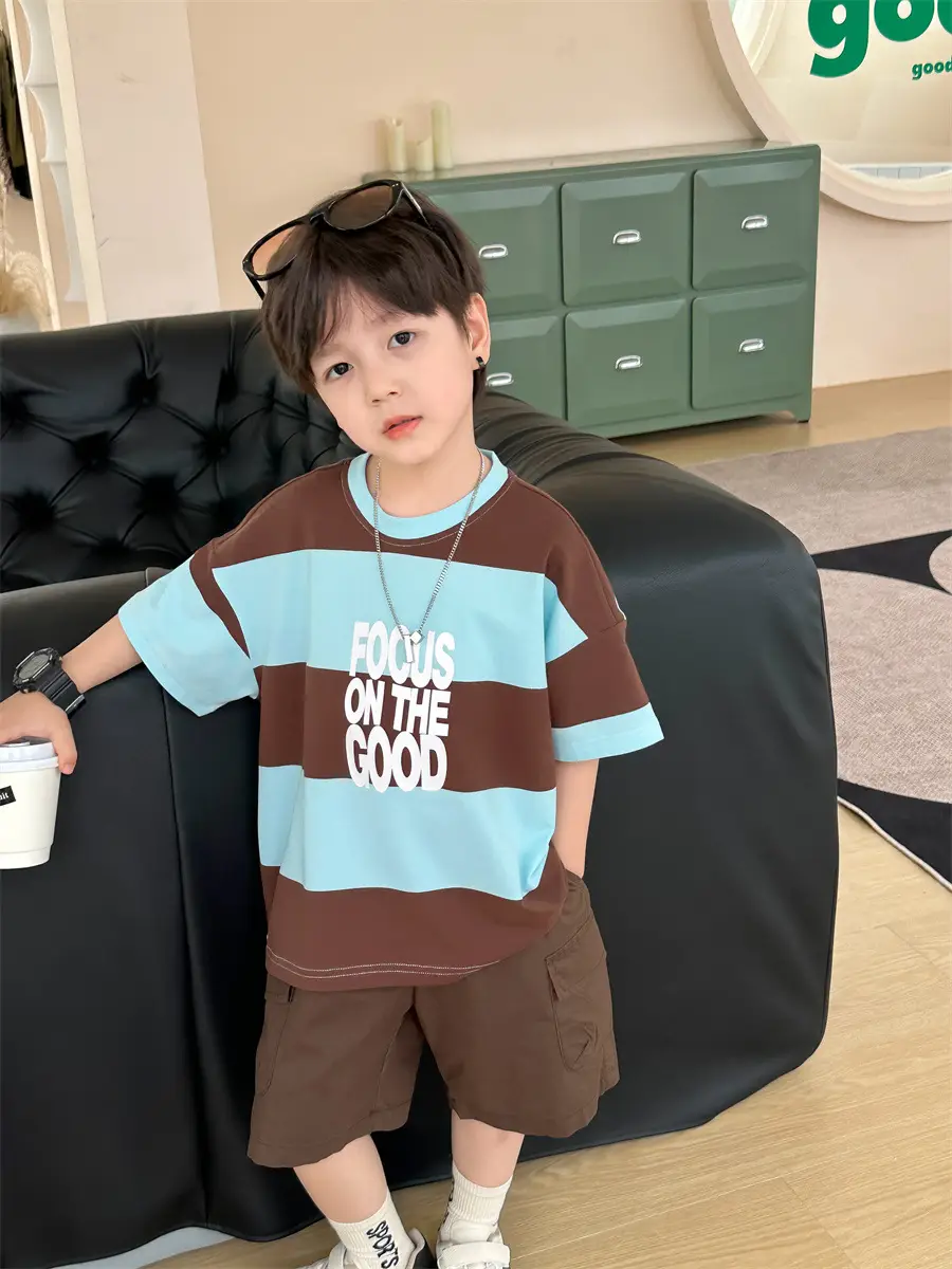 Boys Summer T-Shirt Kids 2025 Korean Style Shorts — feature 22