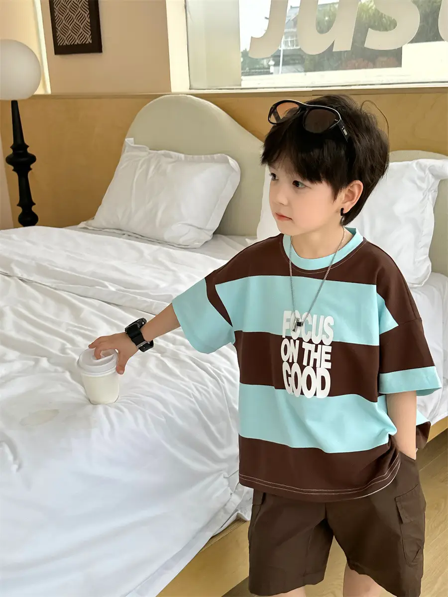 Boys Summer T-Shirt Kids 2025 Korean Style Shorts — feature 23