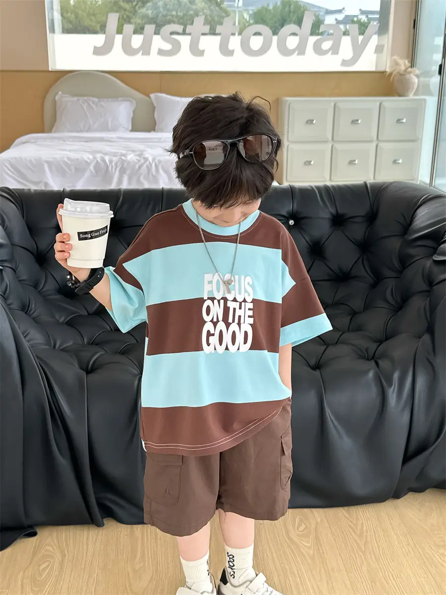 Boys Summer T-Shirt Kids 2025 Korean Style Shorts — feature 25