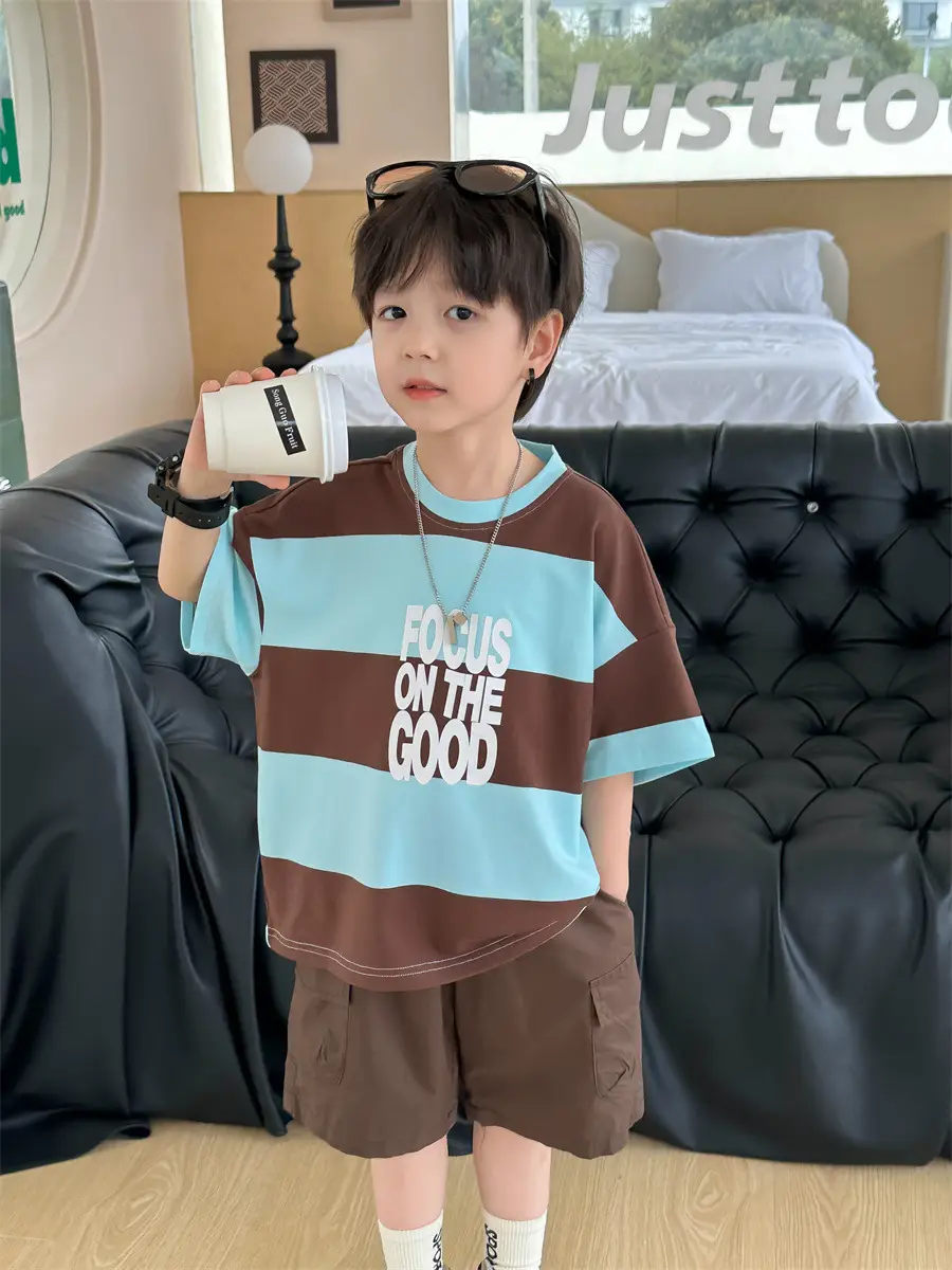 Boys Summer T-Shirt Kids 2025 Korean Style Shorts — feature 26