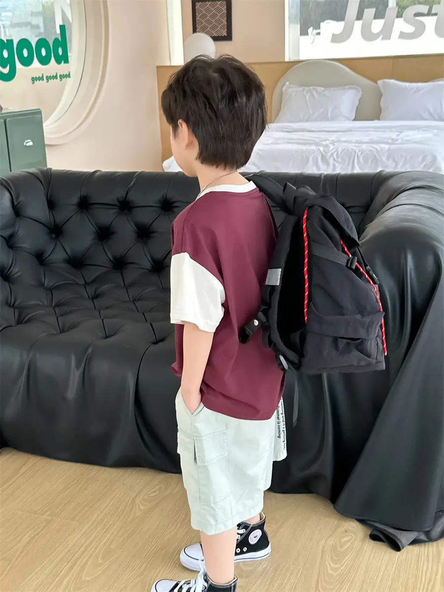 Kids Color-Blocked T-Shirt Boys Casual 2025 New — feature 16