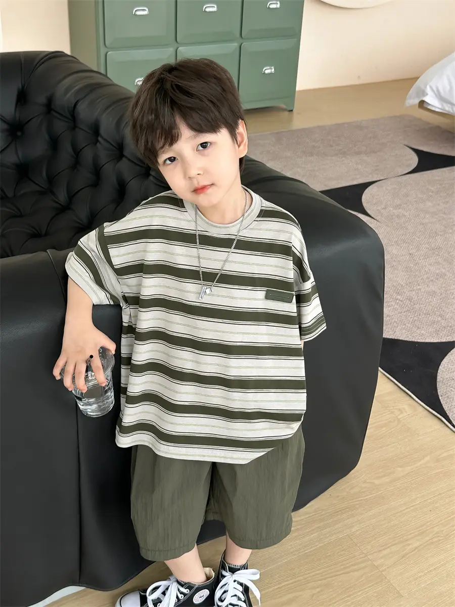 Kids Striped T-Shirt Boys Summer Wear 2025 - Image 7