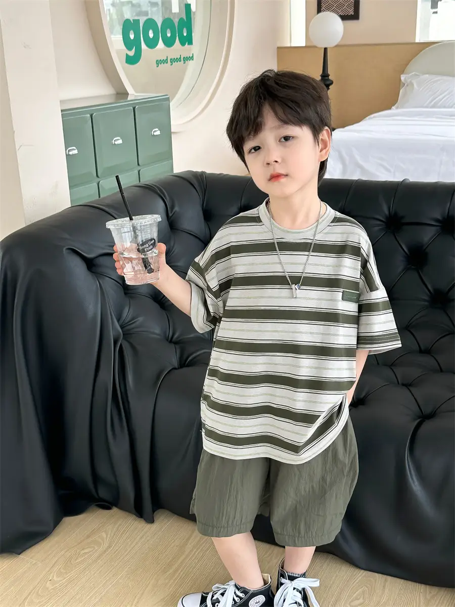 Kids Striped T-Shirt Boys Summer Wear 2025 — feature 19