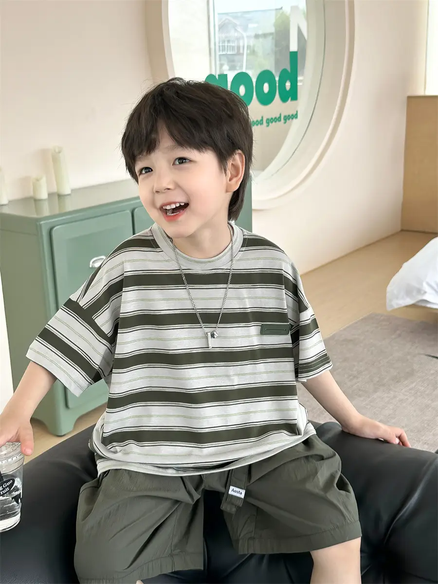 Kids Striped T-Shirt Boys Summer Wear 2025 — feature 23