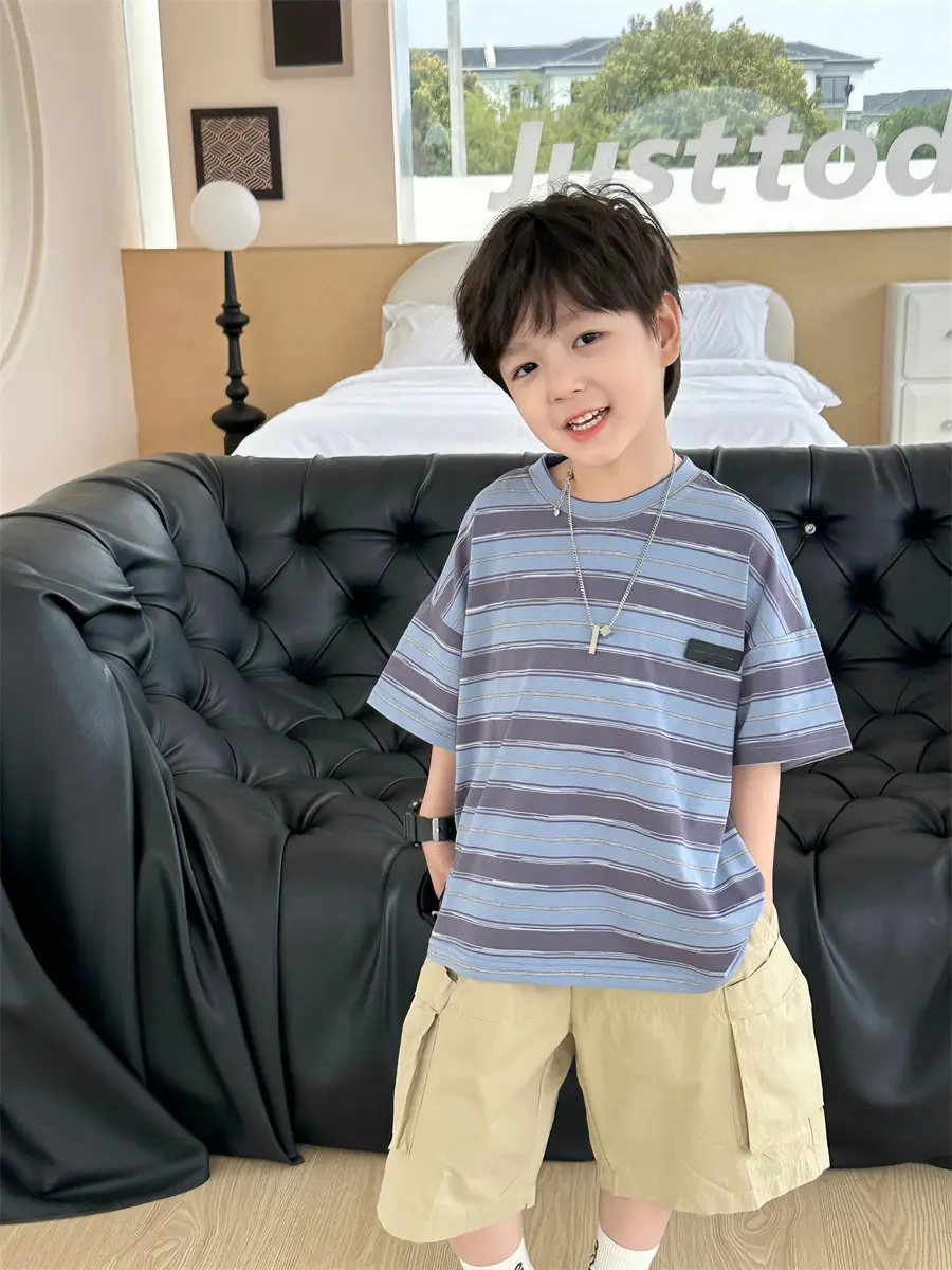 Kids Striped T-Shirt Boys Summer Wear 2025 — feature 3