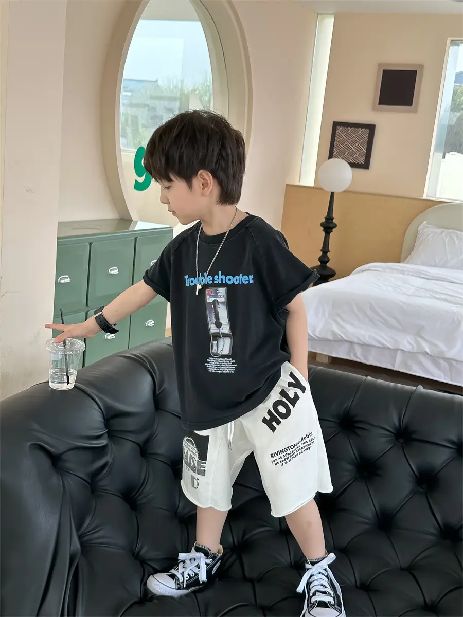 Boys Orange T-Shirt Kids 2025 Summer Clothing — feature 12