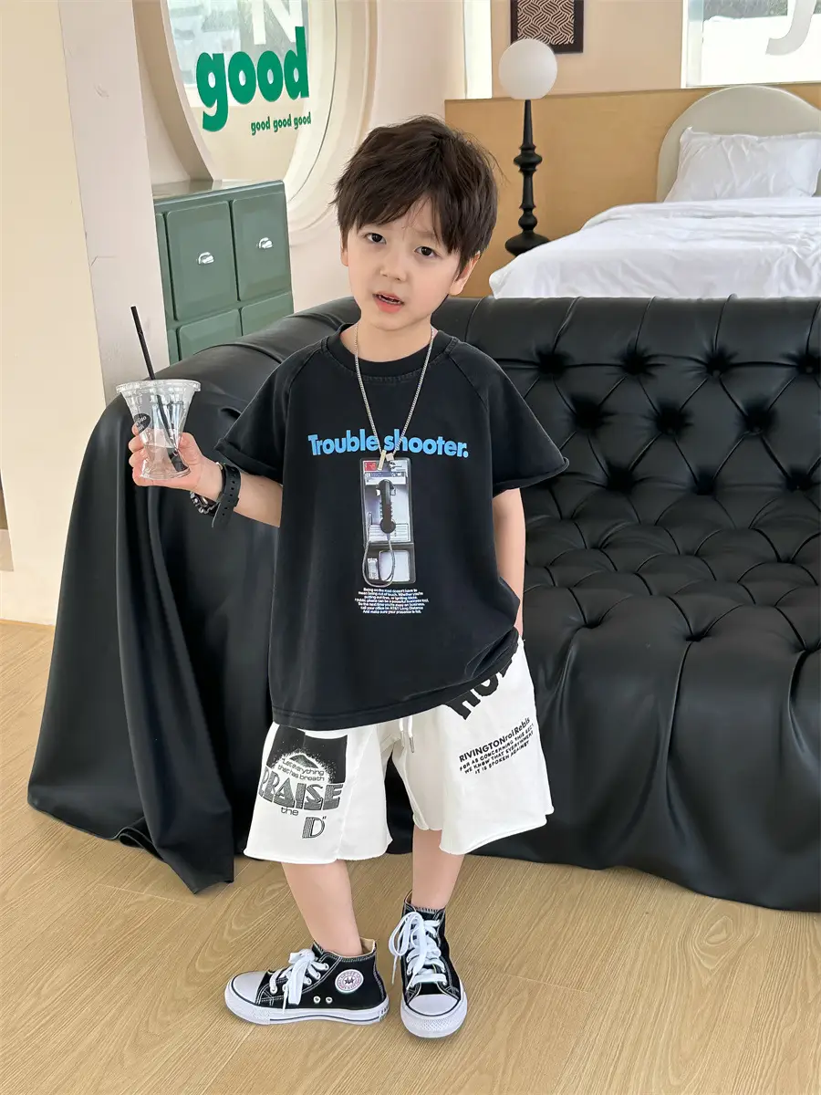 Boys Orange T-Shirt Kids 2025 Summer Clothing — feature 13