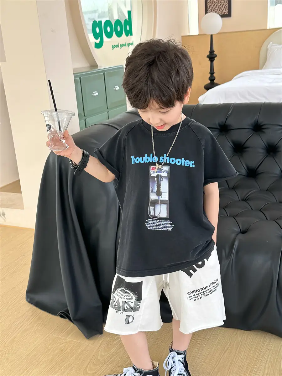 Boys Orange T-Shirt Kids 2025 Summer Clothing — feature 14