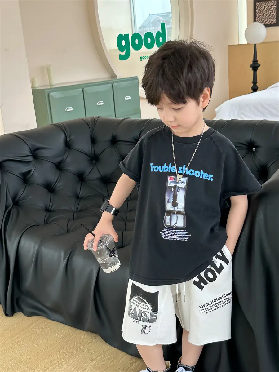 Boys Orange T-Shirt Kids 2025 Summer Clothing — feature 3