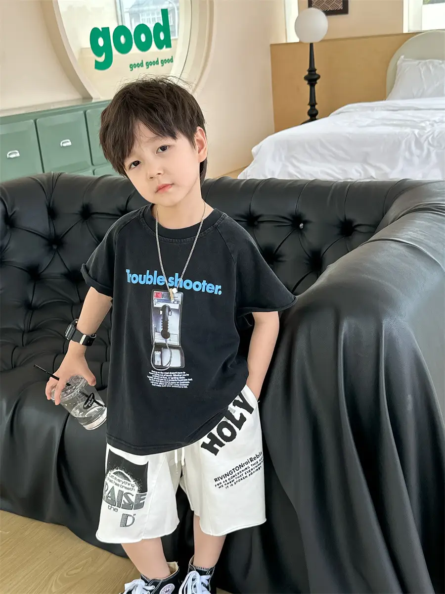 Boys Orange T-Shirt Kids 2025 Summer Clothing — feature 6