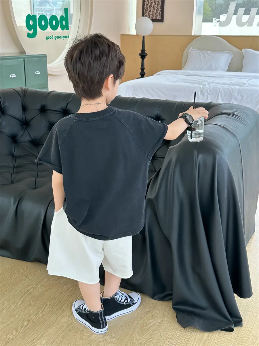 Boys Orange T-Shirt Kids 2025 Summer Clothing — feature 7