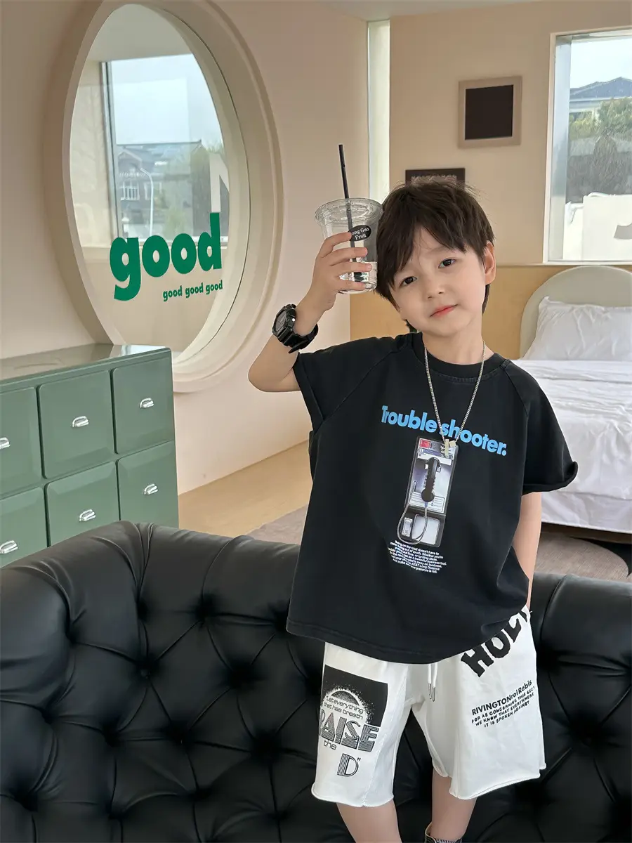 Boys Orange T-Shirt Kids 2025 Summer Clothing — feature 8