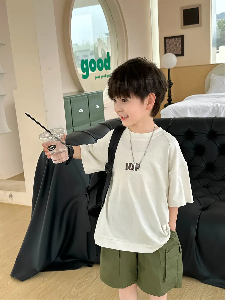 Kids Open T-Shirt Boys Summer Korean Style Embroidered 2025 — feature 14