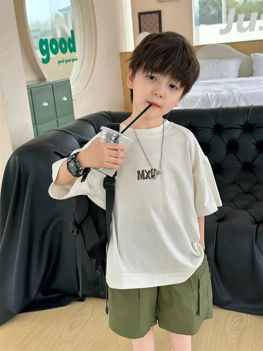 Kids Open T-Shirt Boys Summer Korean Style Embroidered 2025 — feature 15