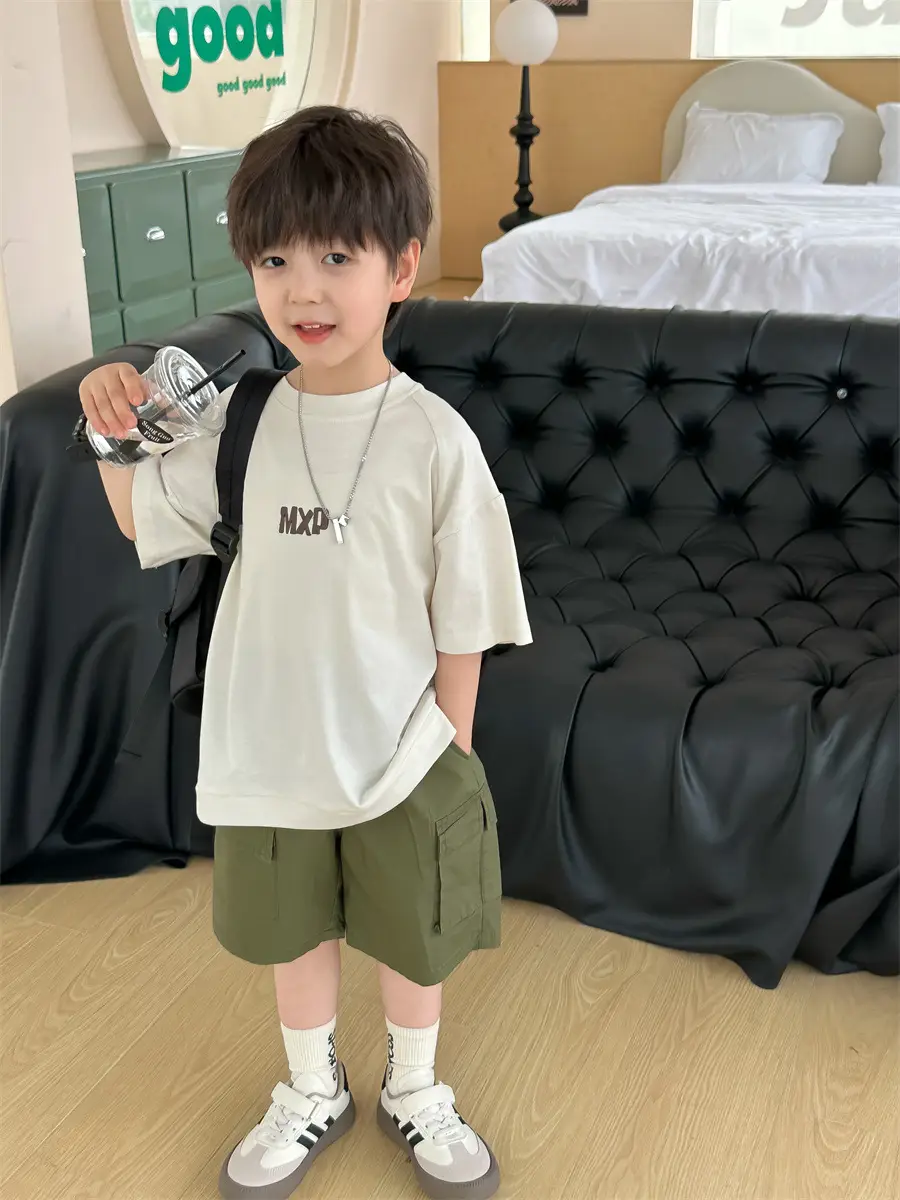 Kids Open T-Shirt Boys Summer Korean Style Embroidered 2025 — feature 16