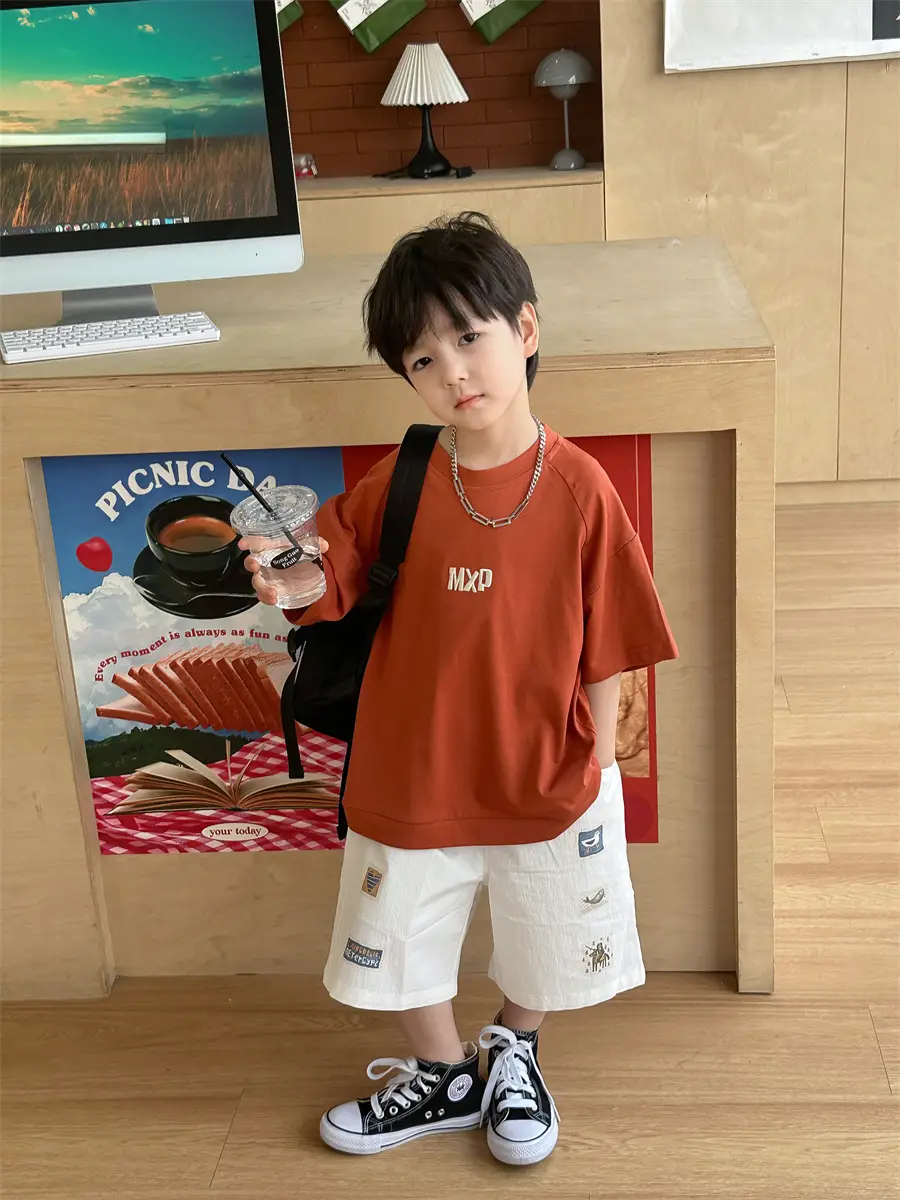 Kids Open T-Shirt Boys Summer Korean Style Embroidered 2025 — feature 18