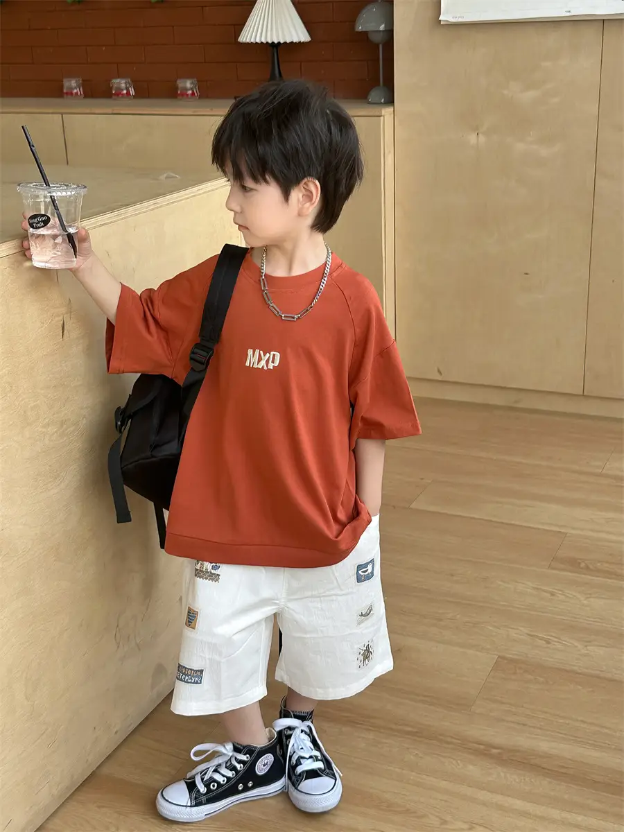 Kids Open T-Shirt Boys Summer Korean Style Embroidered 2025 — feature 20