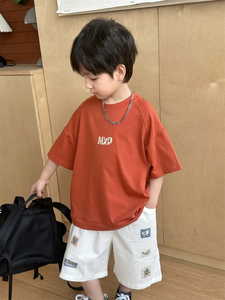 Kids Open T-Shirt Boys Summer Korean Style Embroidered 2025 — feature 21