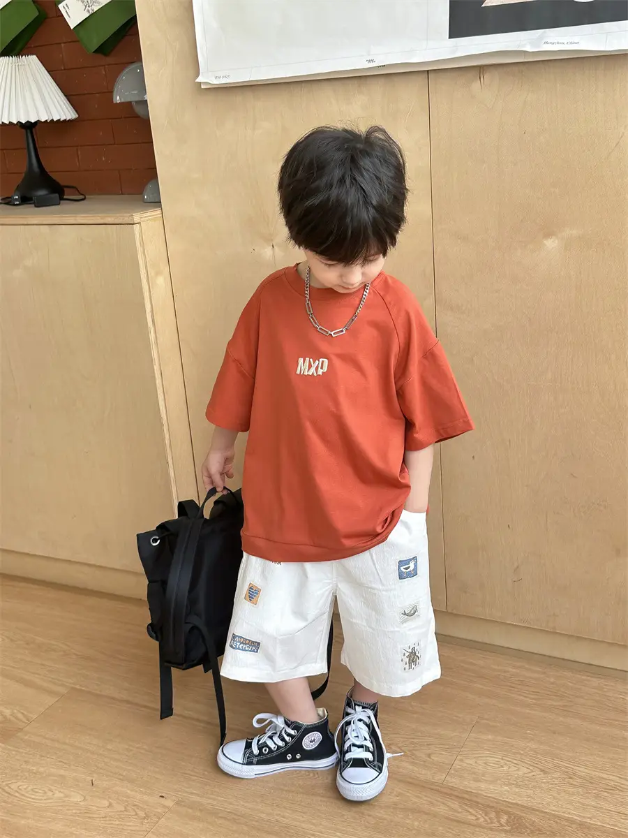 Kids Open T-Shirt Boys Summer Korean Style Embroidered 2025 — feature 22