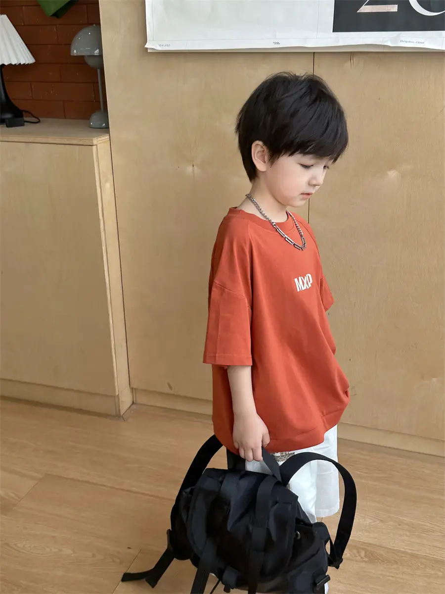Kids Open T-Shirt Boys Summer Korean Style Embroidered 2025 — feature 23