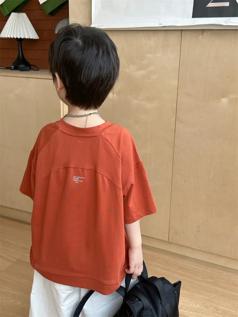 Kids Open T-Shirt Boys Summer Korean Style Embroidered 2025 — feature 24