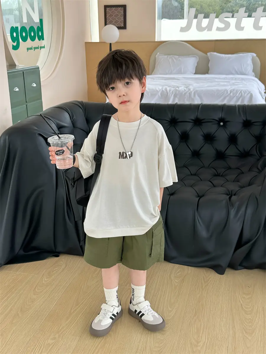 Kids Open T-Shirt Boys Summer Korean Style Embroidered 2025 — feature 4