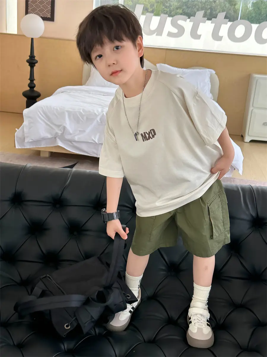 Kids Open T-Shirt Boys Summer Korean Style Embroidered 2025 — feature 7