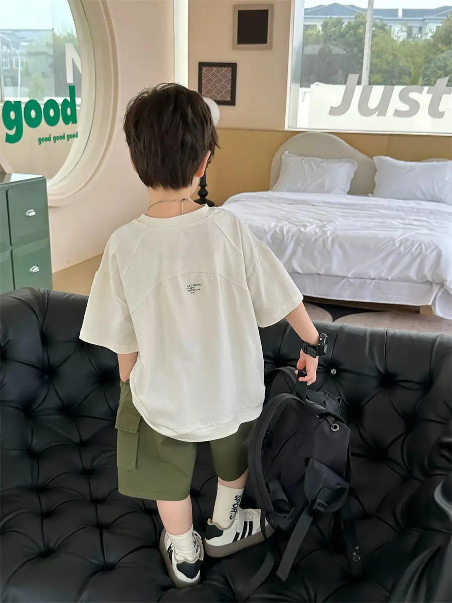 Kids Open T-Shirt Boys Summer Korean Style Embroidered 2025 — feature 9
