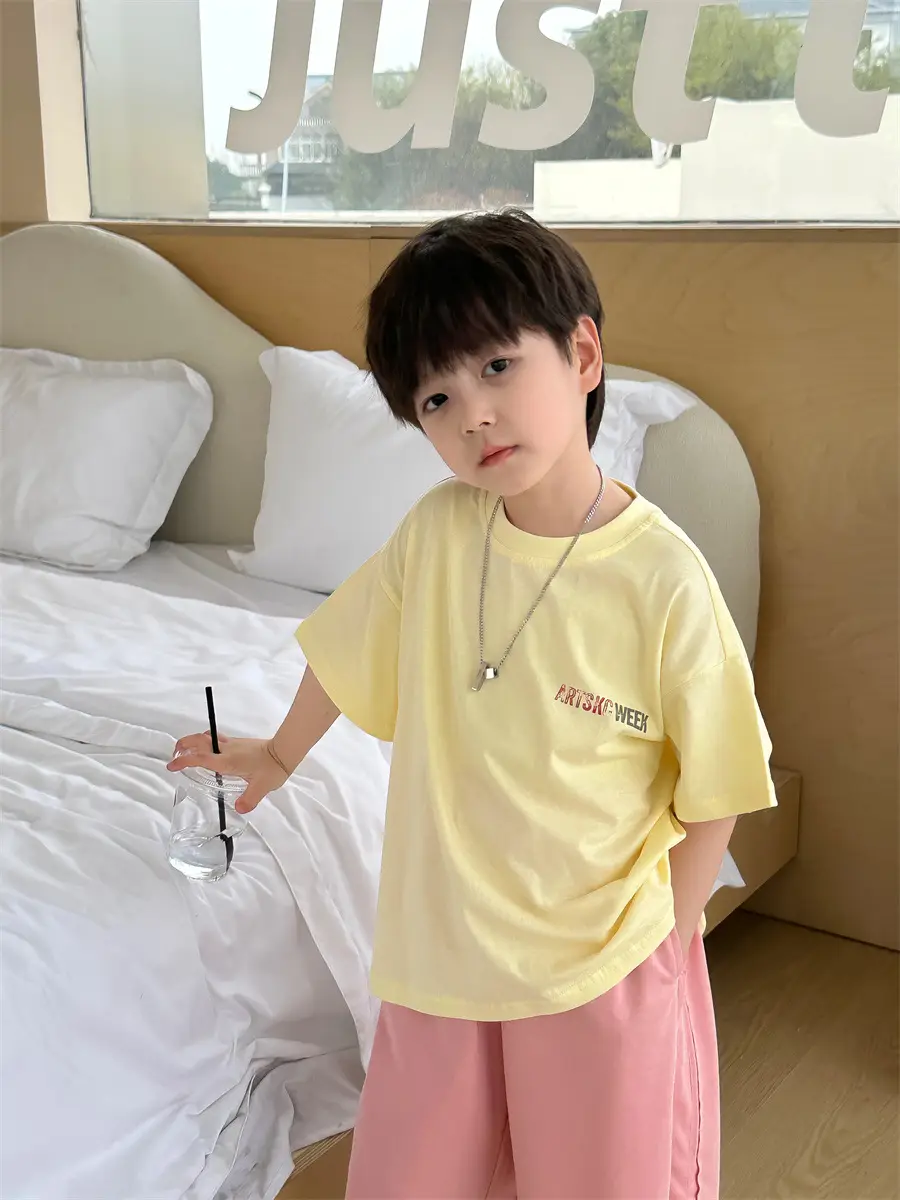 Boys White T-Shirt Shorts Set Summer 2025 Kids — feature 18