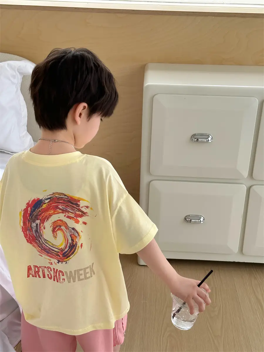 Boys White T-Shirt Shorts Set Summer 2025 Kids — feature 19