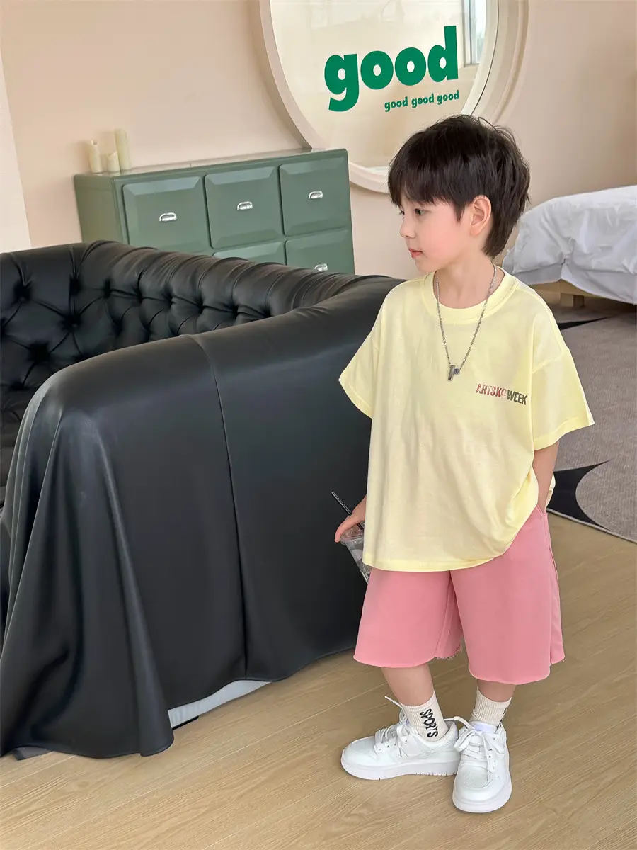 Boys White T-Shirt Shorts Set Summer 2025 Kids — feature 7
