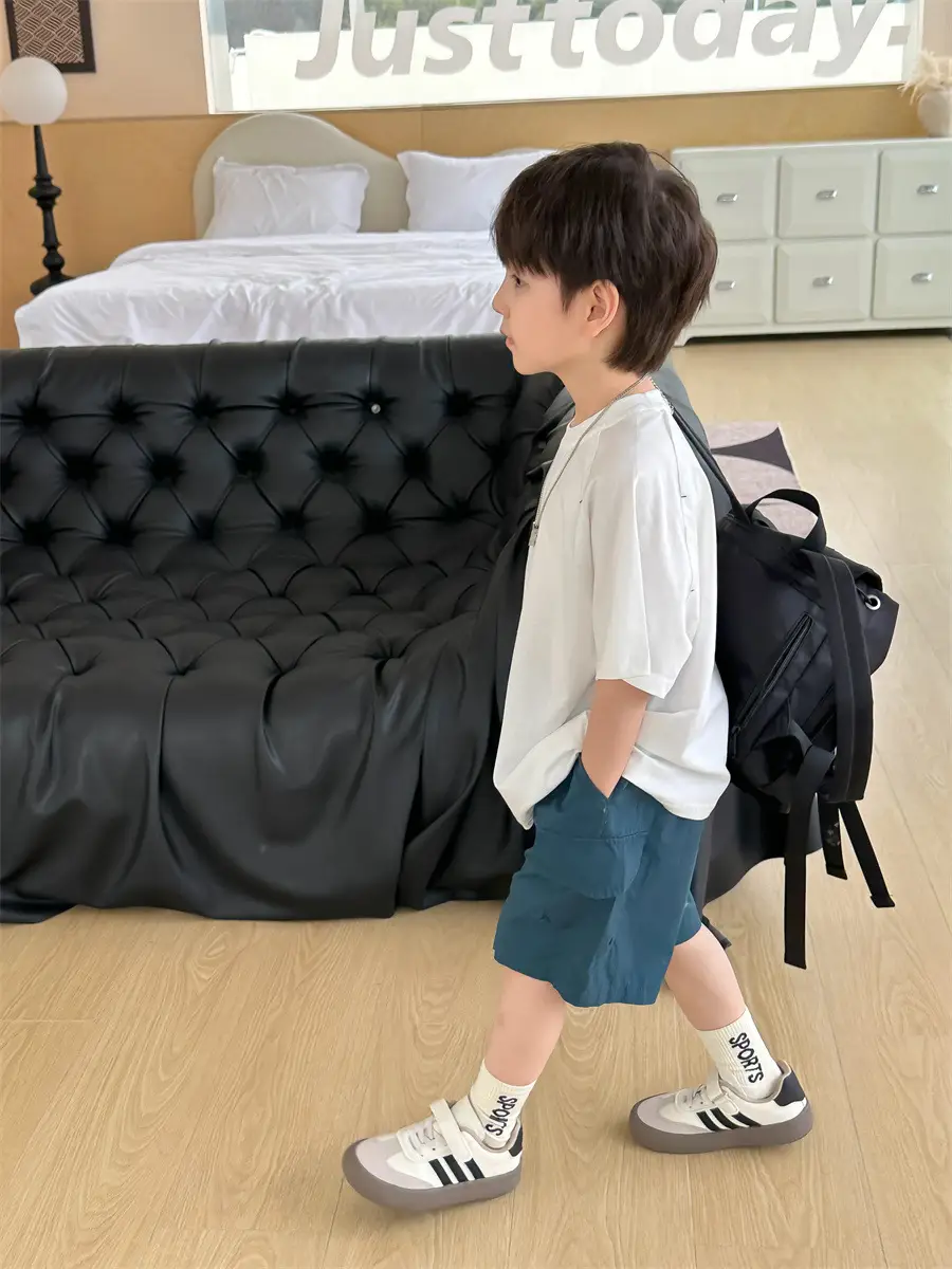 Boys Brown T-Shirt Summer 2025 Kids Sports Wear - Image 4