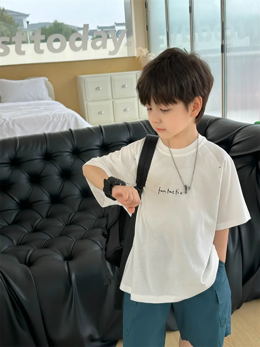 Boys Brown T-Shirt Summer 2025 Kids Sports Wear - Image 5