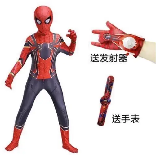 Spider-Man Clothes Skinny Boys' Children's cosplay Headgear Steel Expedition Halloween Performance Costume