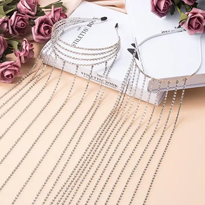 Gold Rhinestone Crossbody Head Chain for Women — feature 7